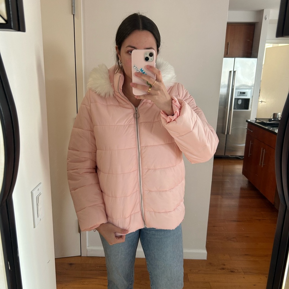 Show Me Your MuMu pink puffer coat